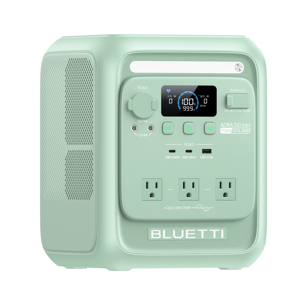 未使用 BLUETTI AORA 100 V2 ポータブル電源 ミントグリーン BLUETTI AORA 100 mini ポータブル電源｜容量1,004.8Wh・出力700W
