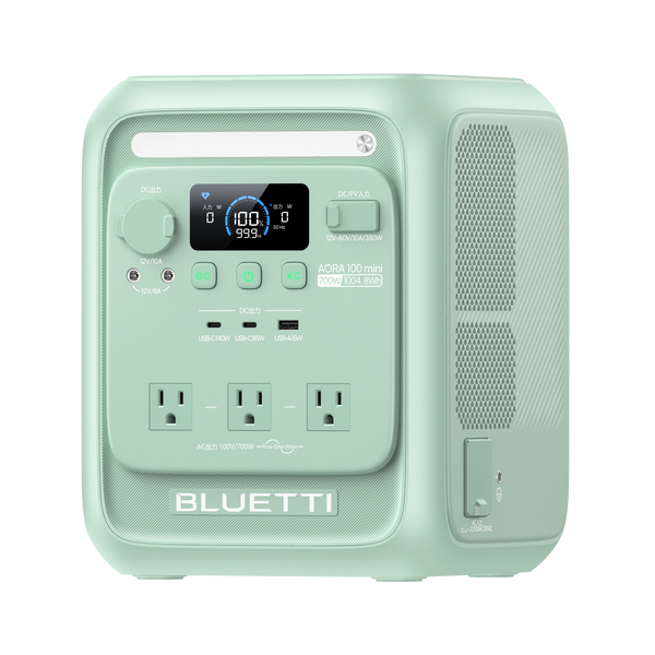 未使用 BLUETTI AORA 100 V2 ポータブル電源 ミントグリーン BLUETTI AORA 100 mini ポータブル電源｜容量1,004.8Wh・出力700W
