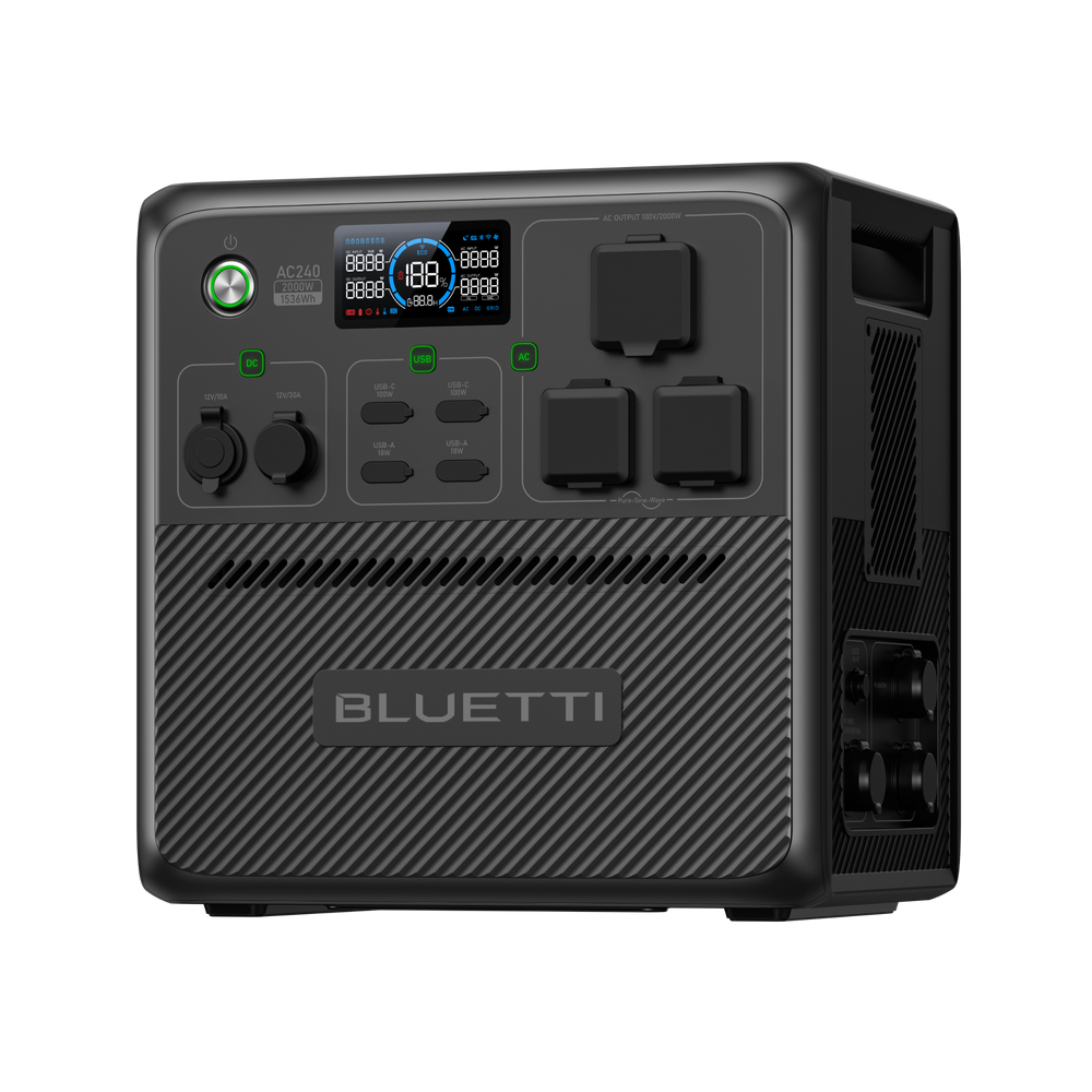 BLUETTI AC240大容量ポータブル電源 | 防水・防塵モデル |1536Wh、2000W