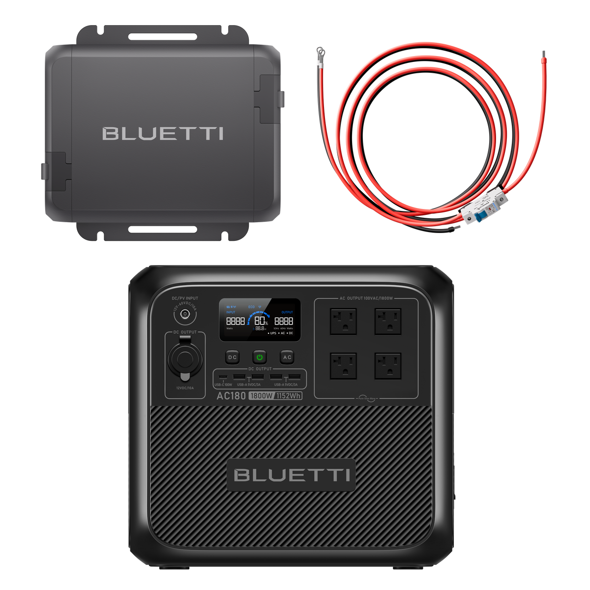 BLUETTI AC180 大容量ポータブル電源 | 防災推奨 |1152Wh、1800W