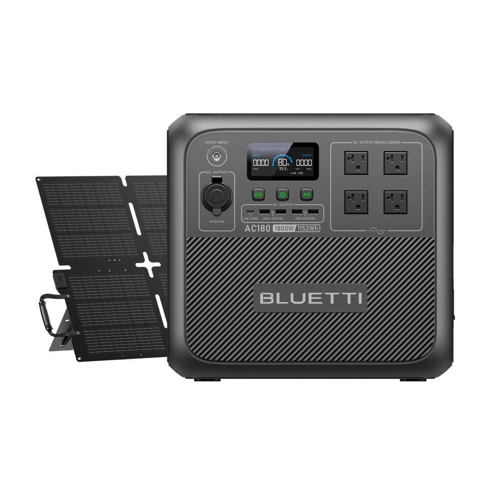 BLUETTI AC180 大容量ポータブル電源 | 防災推奨 |1152Wh、1800W