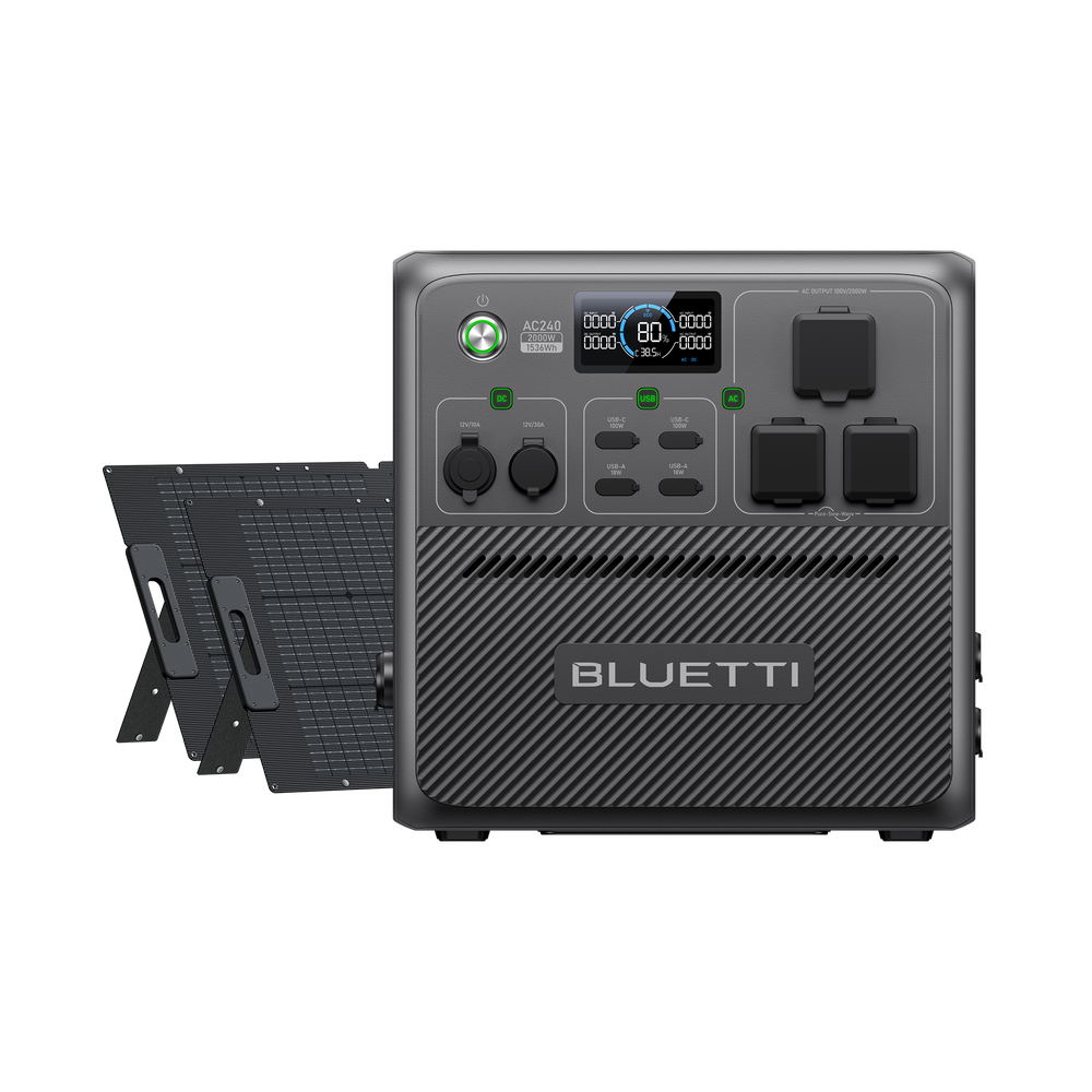 BLUETTI AC240大容量ポータブル電源 | 防水・防塵モデル |1536Wh、2000W