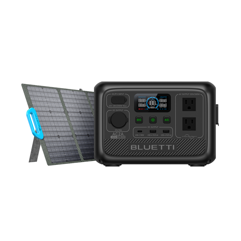 BLUETTI ポータブル電源 AC2A +ソーラーパネル | 204Wh、300W