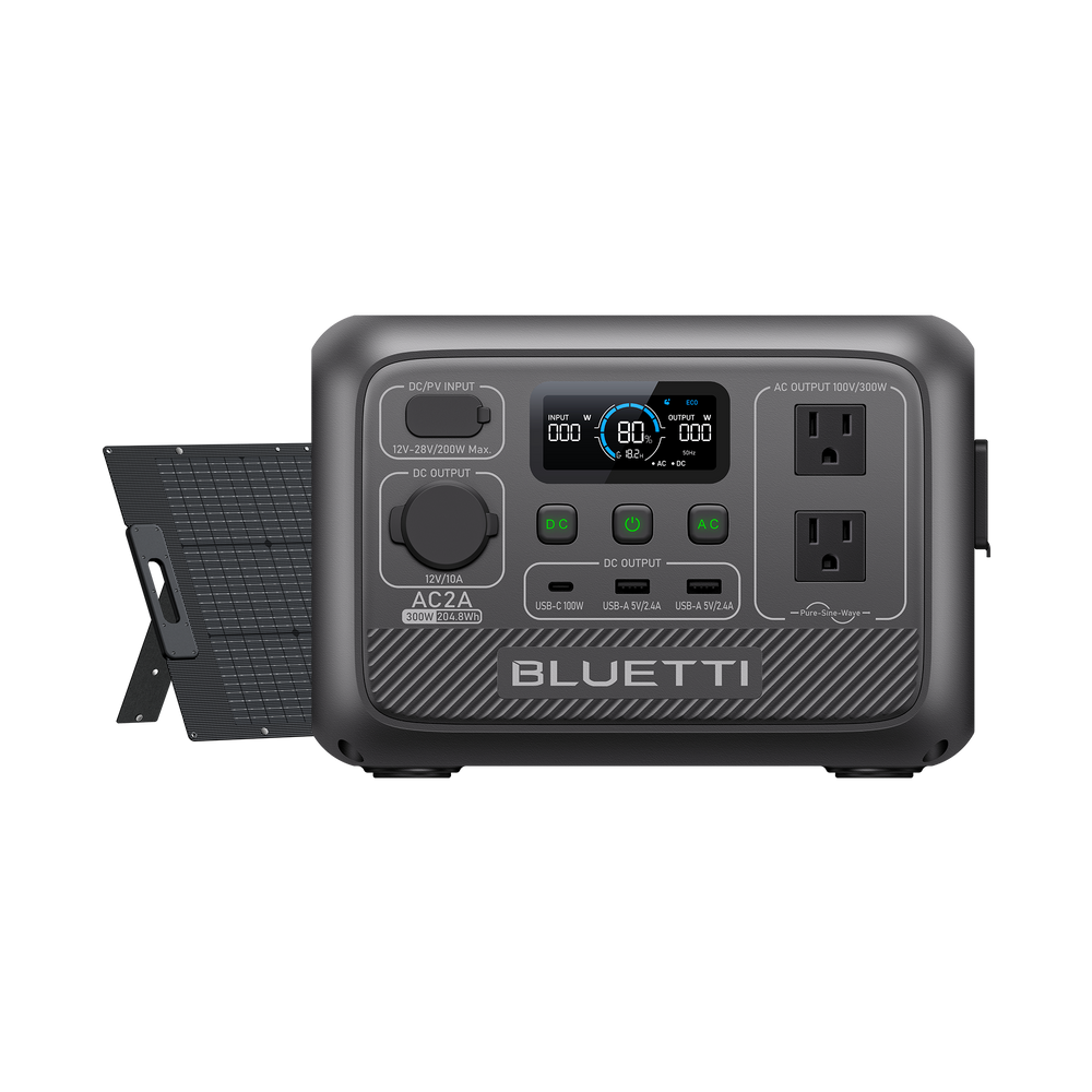 BLUETTI ポータブル電源 AC2A +ソーラーパネル | 204Wh、300W