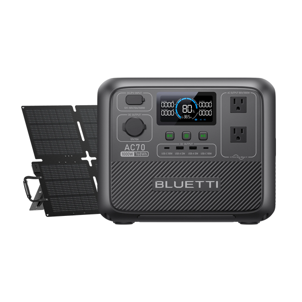 BLUETTI AC70 ブルーティー ポータブル電源 BLUETTI ポータブル電源 AC70+ソーラーパネル |768Wh、1000W ブルーティ