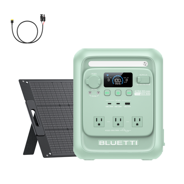BLUETTI AORA 100 mini ポータブル電源 + PV 100W ソーラーパネル
