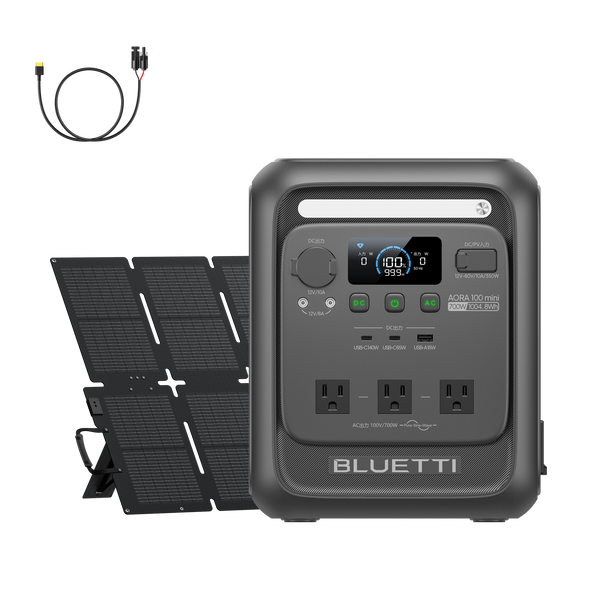 BLUETTI AORA 100 mini ポータブル電源 + SORA 220W ソーラーパネル