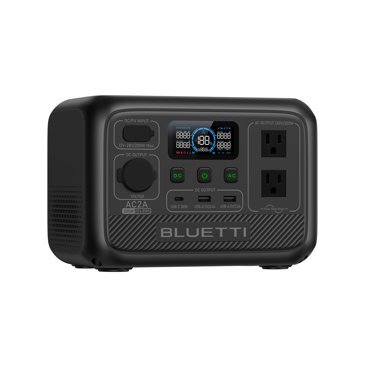 BLUETTI ポータブル電源 AC2A +ソーラーパネル | 204Wh、300W