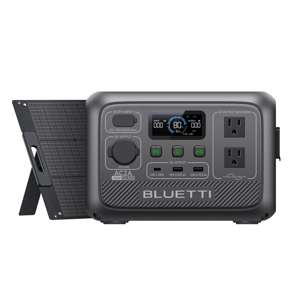 BLUETTI AC2A 超小型ポータブル電源 |小型軽量・車中泊・キャンプ | 204Wh、300W