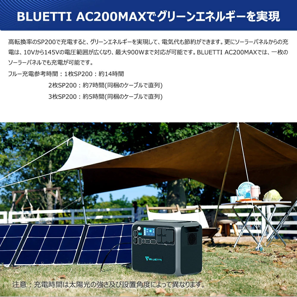 BLUETTI AC200MAX+B230 ポータブル電源 セット | 拡張バッテリー