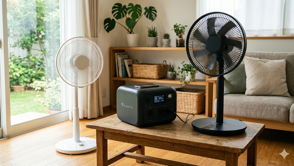 ポータブル電源で扇風機は何時間使える？消費電力計算とBLUETTI活用法