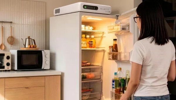 暑い時期の停電から食卓を完全に守る！冷蔵庫の上のわずか7.5cmに収まる次世代バックアップ電源