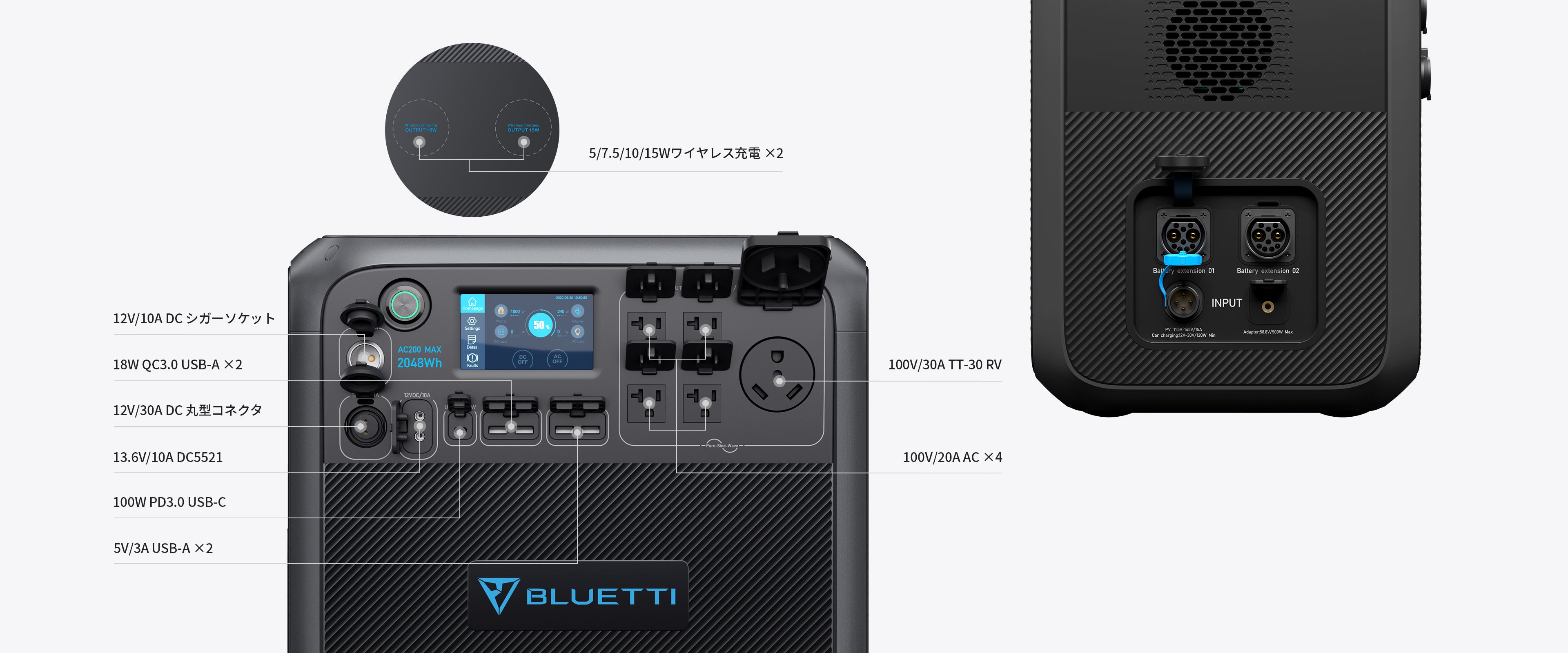 BLUETTI ポータブル電源 AC200MAX 大容量| キャンプ アウトドア 防災