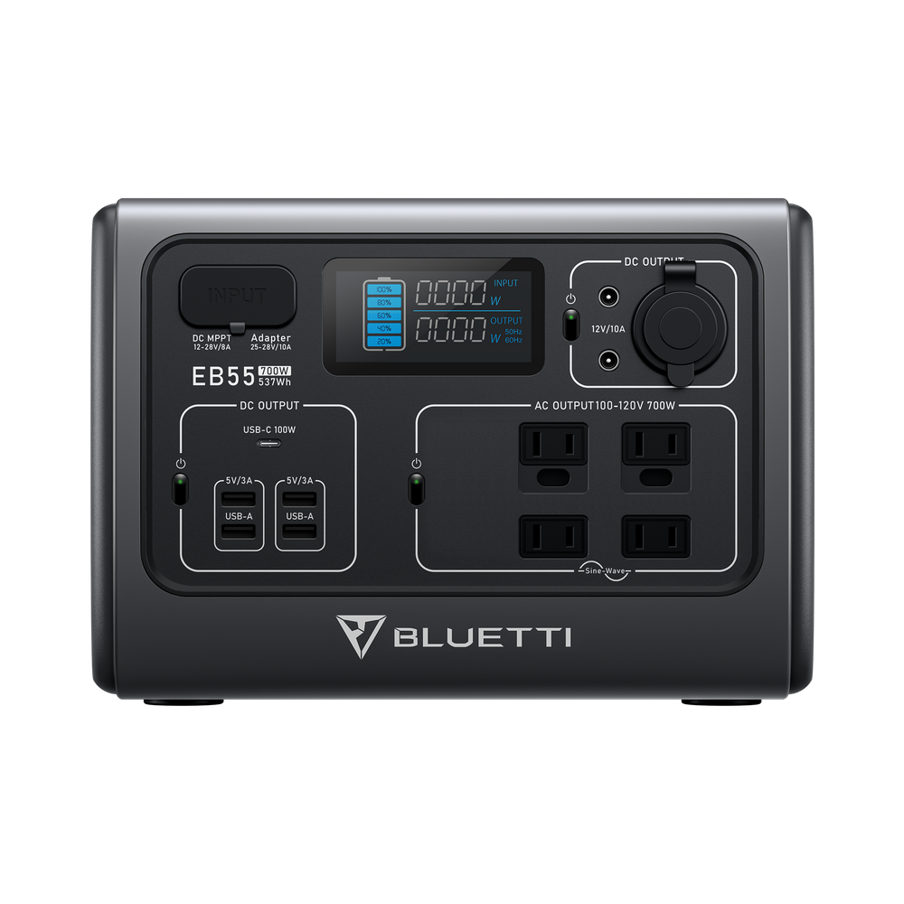 【終売】BLUETTI EB55 小型ポータブル電源 | 小型軽量・車中泊・キャンプ |537Wh、700W
