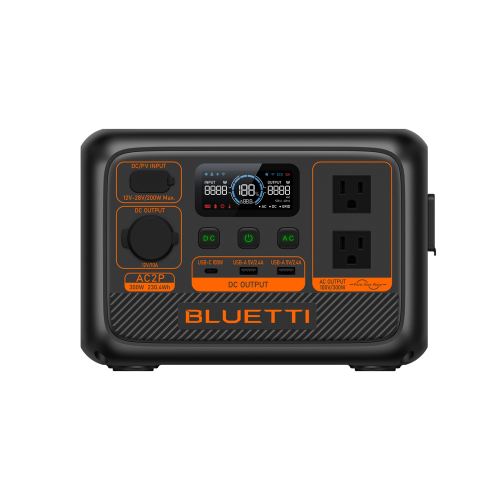 BLUETTI AC2P 小型ポータブル電源 |小型軽量・車中泊・キャンプ | 230Wh、300W