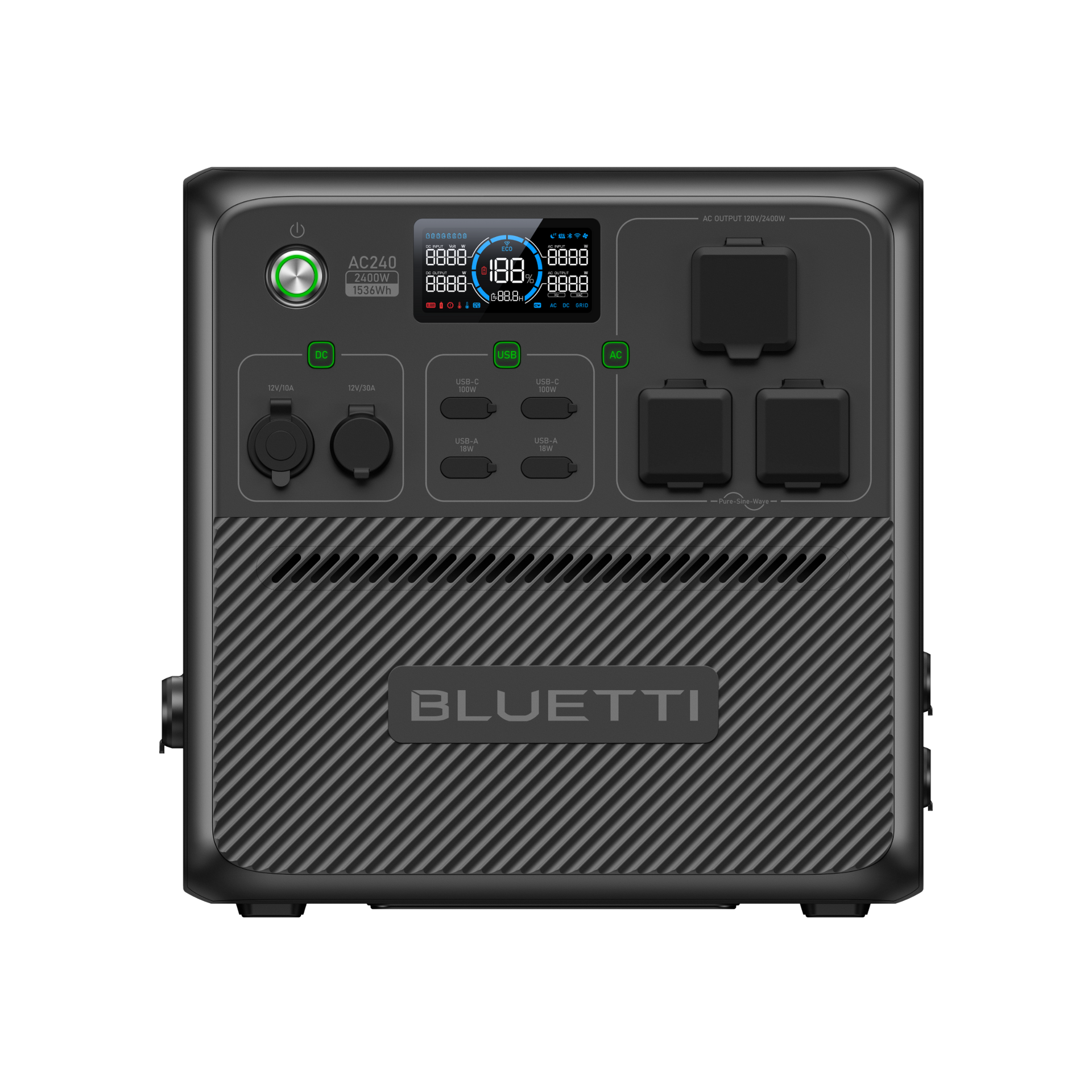 BLUETTI AC240大容量ポータブル電源 | 防水・防塵モデル |1536Wh BLUETTI AC240大容量ポータブル電源 | 防水・防塵モデル |1536Wh