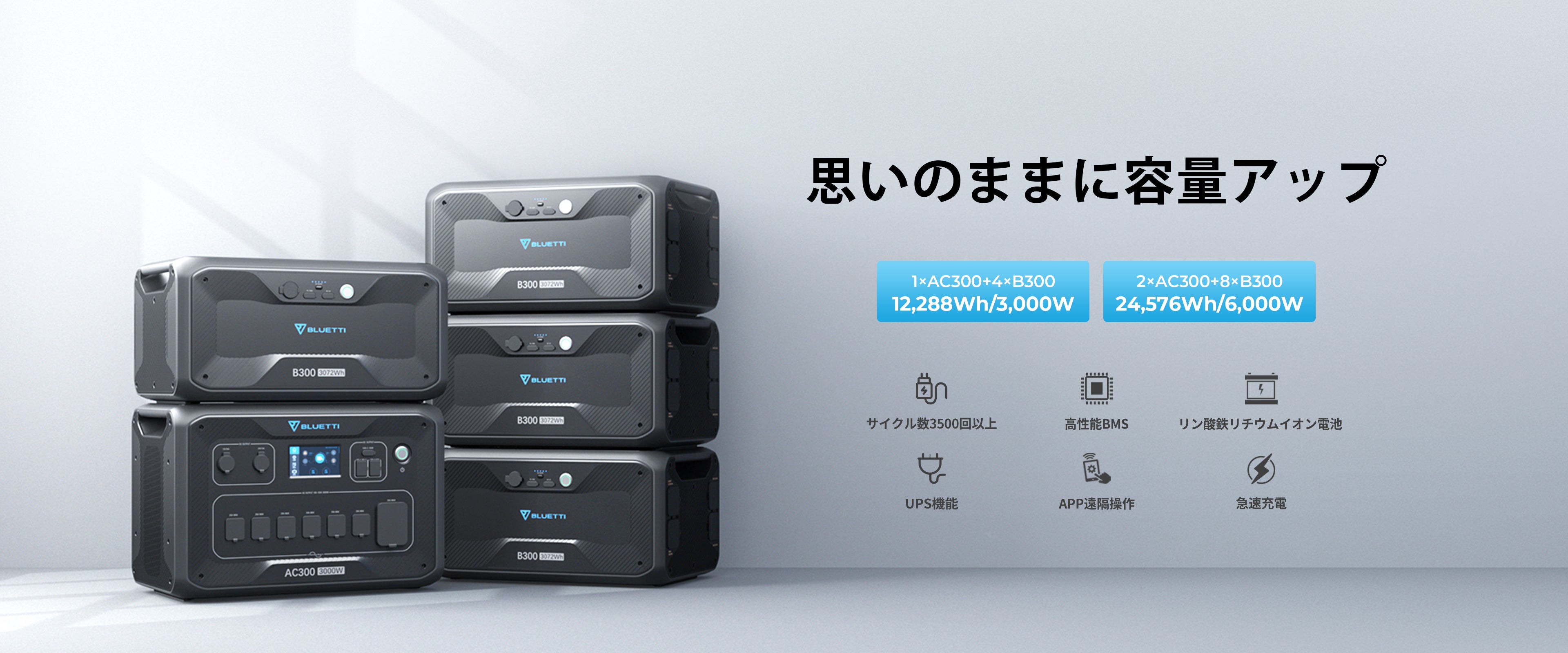 整備済中古品】BLUETTI AC300+B300 家庭用バックアップ電源 | 防災推奨