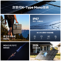 BLUETTI  500W ソーラーパネル | 1.5Mソーラー充電ケーブル付き