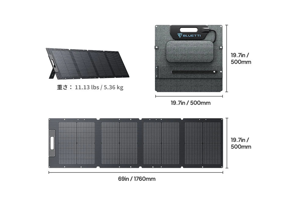 BLUETTI ソーラーパネルPV120D|120W ソーラーチャージャー高効率 BLUETTI ソーラーパネルPV120D|120W ソーラーチャージャー高効率