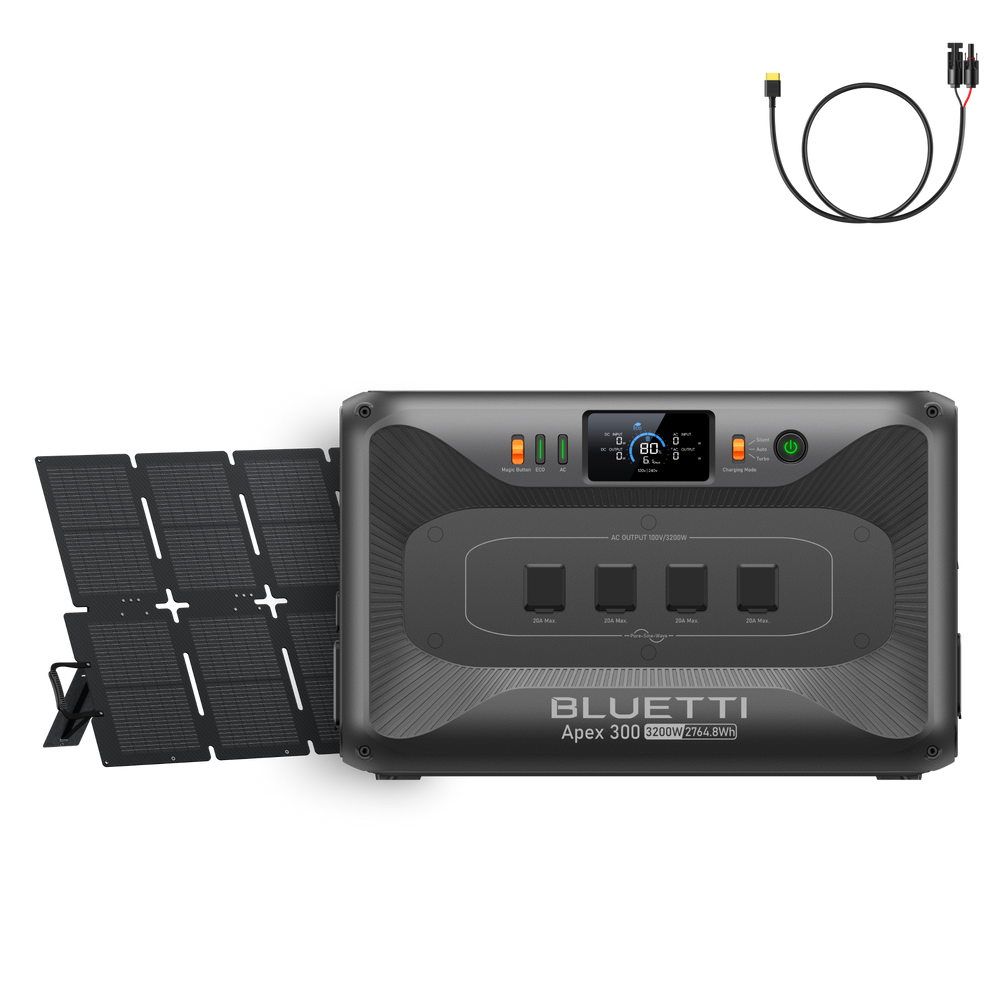 BLUETTI 大容量ポータブル電源 Apex 300+220Wソーラーパネル+ソーラーパネル充電ケーブル