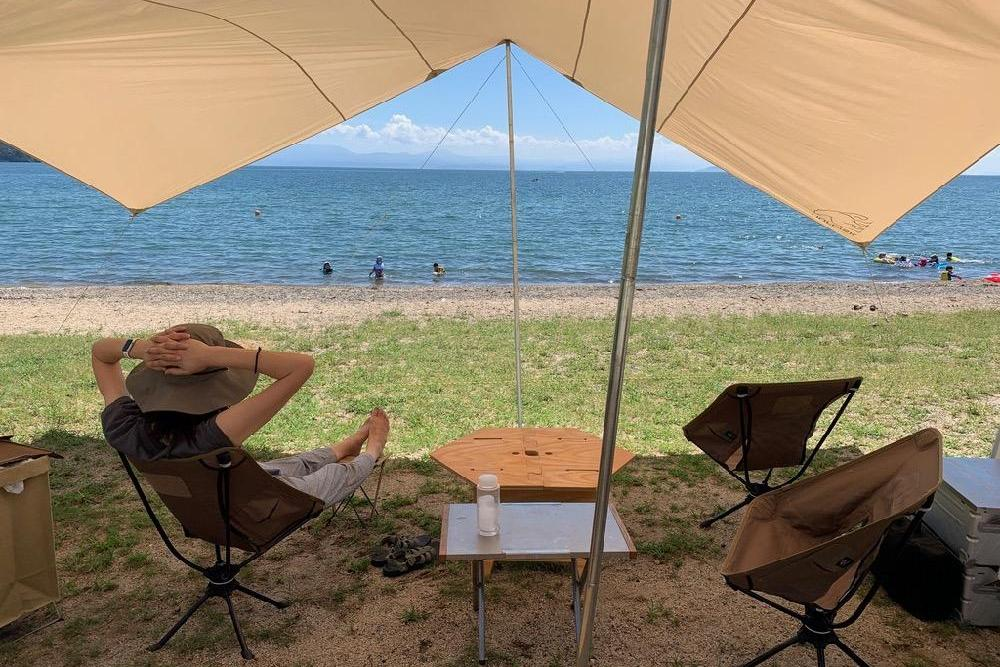 琵琶湖からの風を感じるキャンプ場