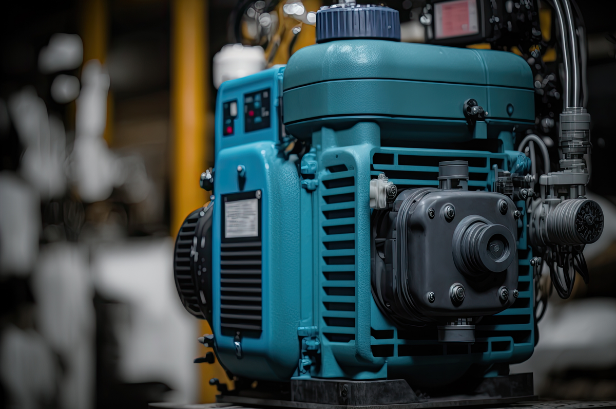 屋外に設置された発電機の例