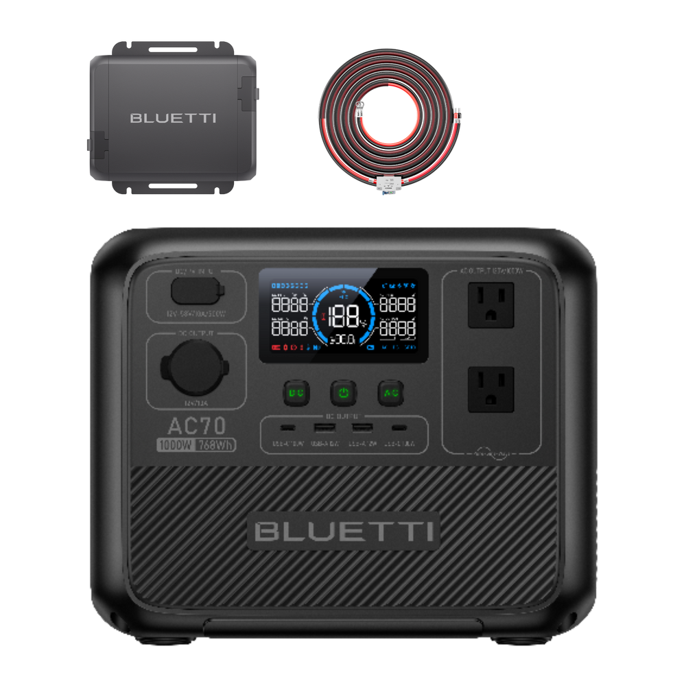 BLUETTI AC70 小型ポータブル電源 |  防災推奨・車中泊・キャンプ |768Wh、1000W