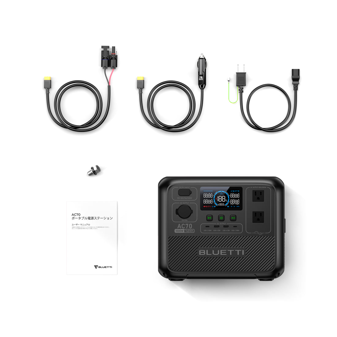 BLUETTI ポータブル電源 AC70+ソーラーパネル |768Wh、1000W ブルーティ