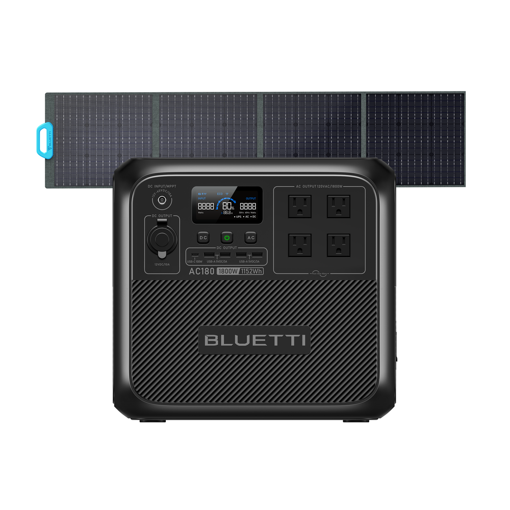 BLUETTI AC180P 大容量ポータブル電源 | 防災推奨・キャンプ |1440Wh、1800W