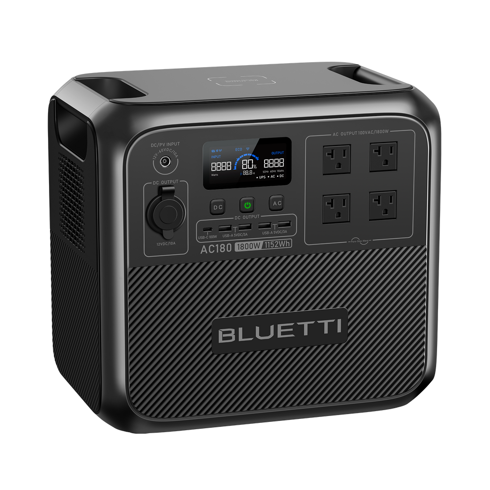 BLUETTI AC180 大容量ポータブル電源 | 防災推奨 |1152Wh、1800W