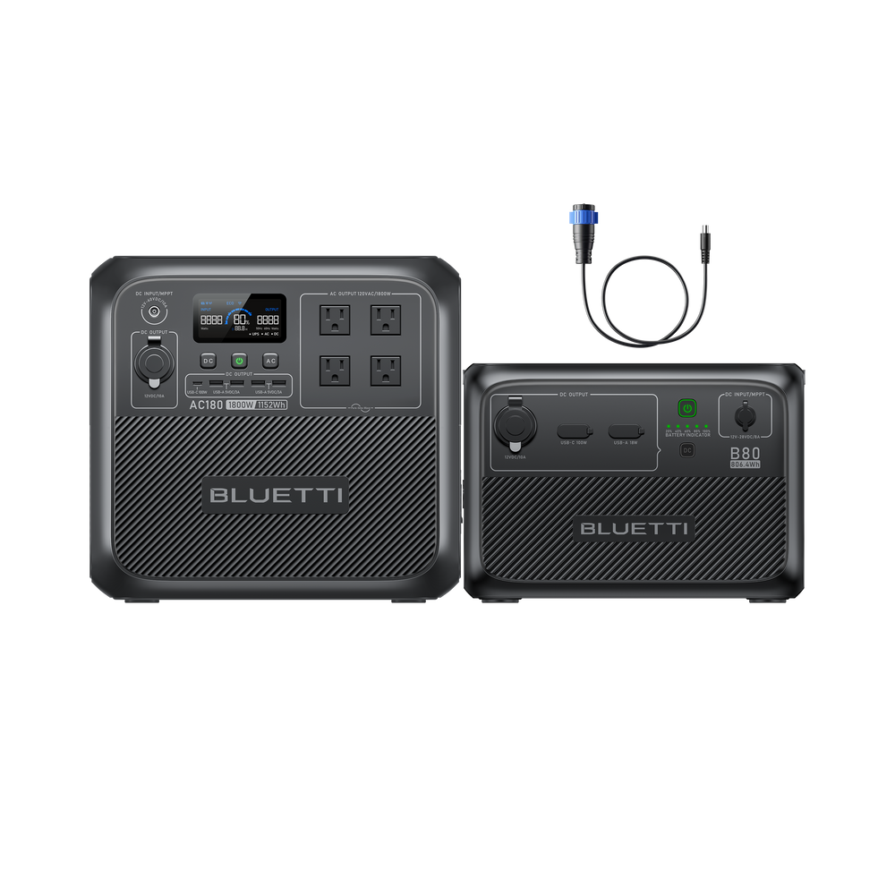 BLUETTI AC180 大容量ポータブル電源 | 防災推奨 |1152Wh、1800W