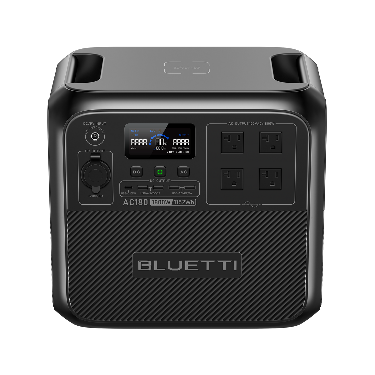 BLUETTI AC180 大容量ポータブル電源 | 防災推奨 |1152Wh、1800W
