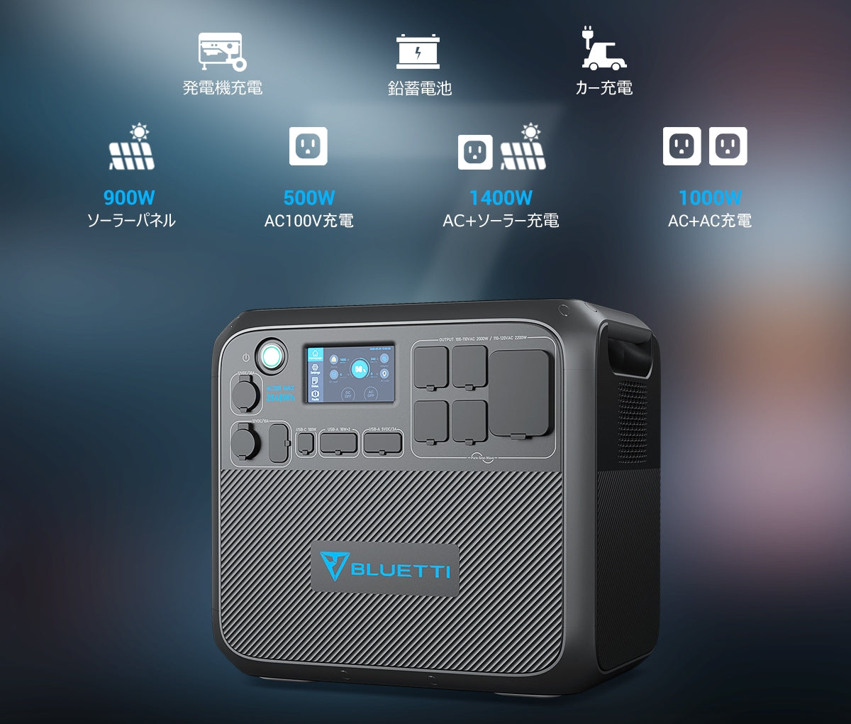 【新品・未開封】BLUETTI AC200MAX 高性能リチウムイオンバッテリー BLUETTI AC200MAX+B230ポータブル電源 セット大容量|拡張バッテリー
