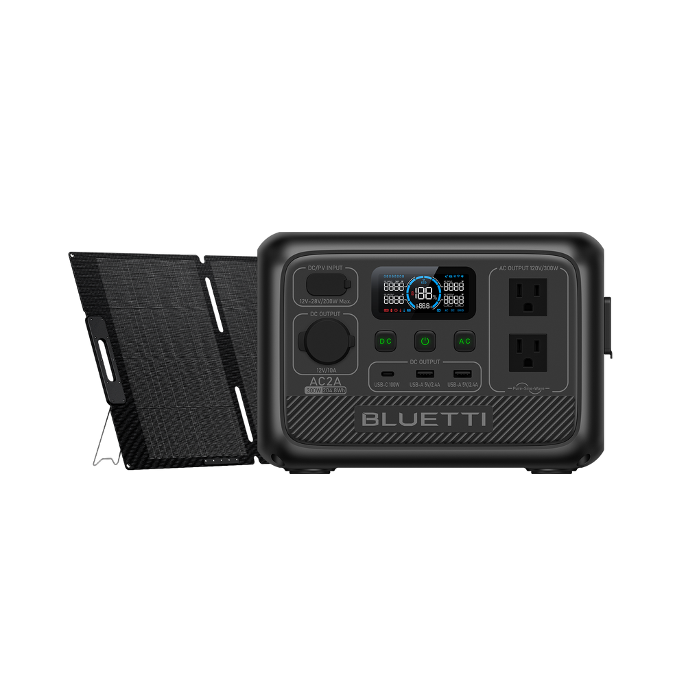 BLUETTI ポータブル電源 AC2A +ソーラーパネル | 204Wh、300W