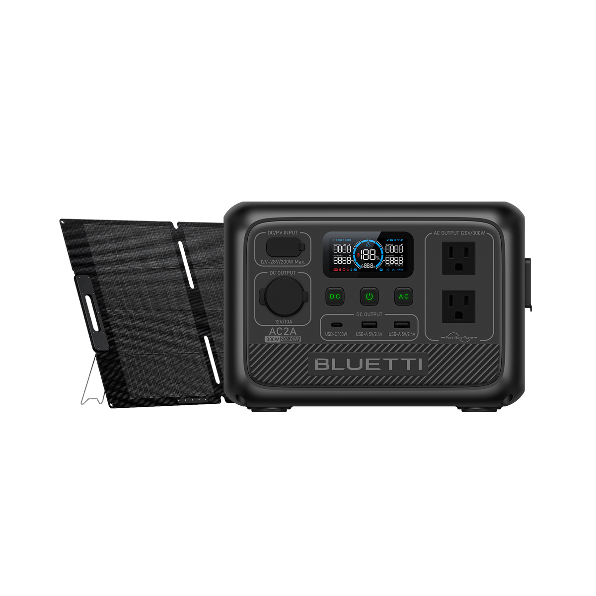 BLUETTI ポータブル電源 AC2A +ソーラーパネル | 204Wh、300W