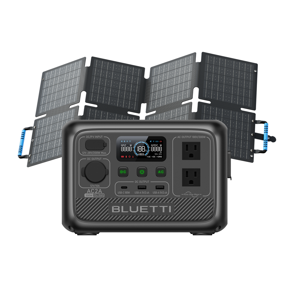 BLUETTI AC2A 超小型ポータブル電源 |小型軽量・車中泊・キャンプ | 204Wh、300W
