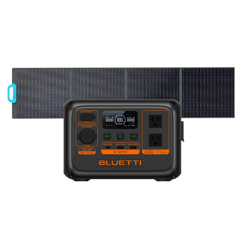BLUETTI AC2P 小型ポータブル電源 |小型軽量・車中泊・キャンプ | 230Wh、300W