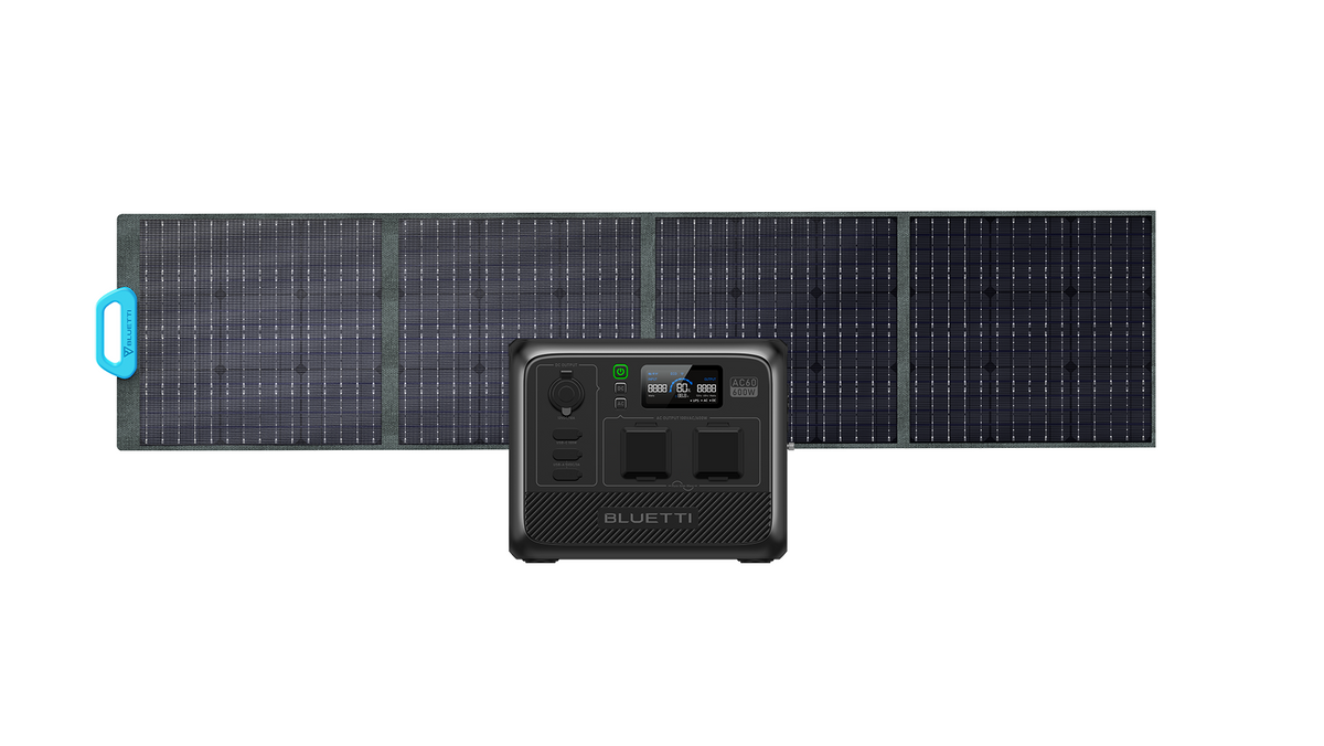 BLUETTI AC60とPV200のセットを紹介する画像