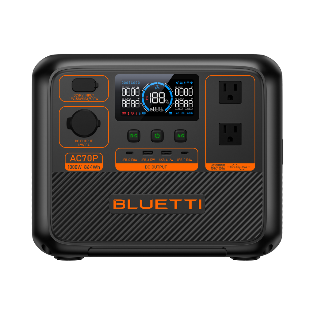 BLUETTI AC70P 小型ポータブル電源 | 防災推奨・車中泊・キャンプ