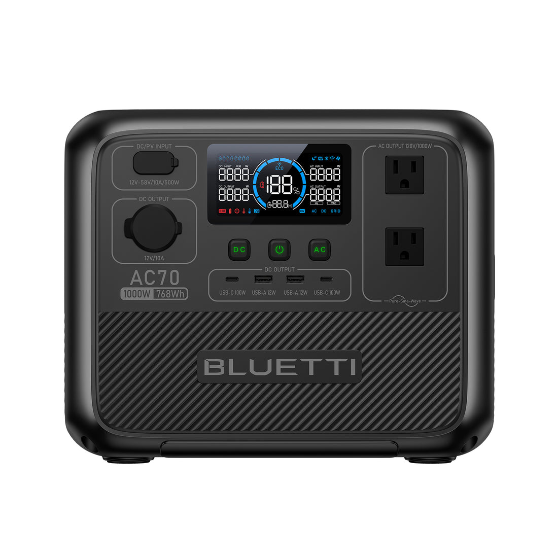 BLUETTI AC70 小型ポータブル電源 | 防災推奨・車中泊・キャンプ