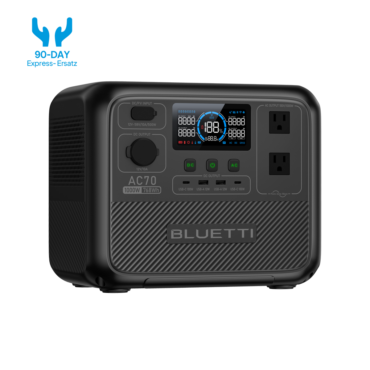 BLUETTI AC70  |768Wh、1000W