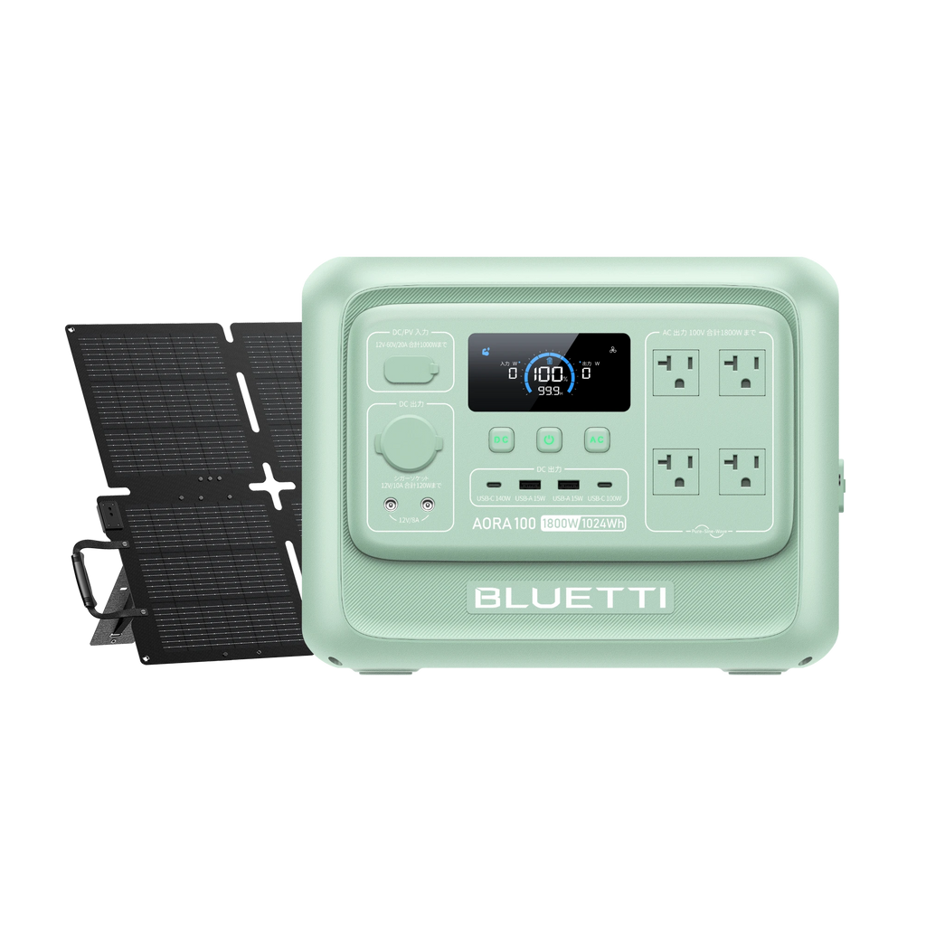 BLUETTI AORA 100 V2 ポータブル電源 ミントグリーン AORA 100 V2 +130W | ミントグリーン ブルーティ