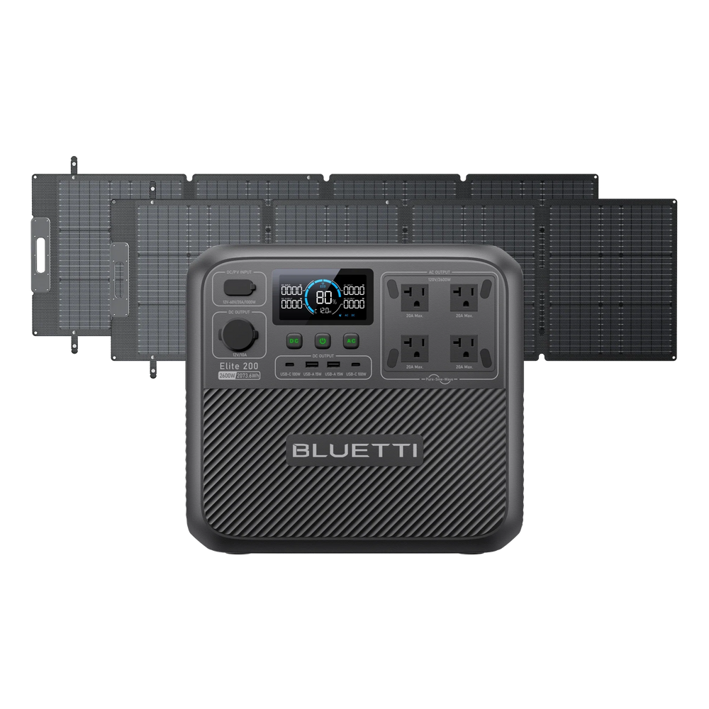 BLUETTI ポータブル電源 Elite 200 V2 +200Wソーラーパネル*2