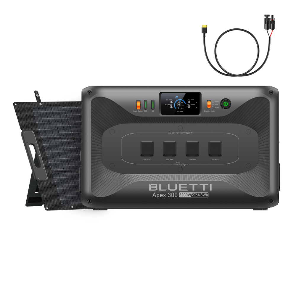 BLUETTI 大容量ポータブル電源 Apex 300+200Wソーラーパネル+ソーラーパネル充電ケーブル