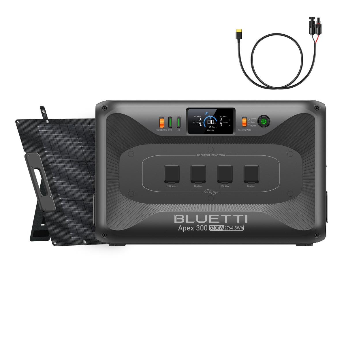 BLUETTI 大容量ポータブル電源 Apex 300+200Wソーラーパネル+ソーラーパネル充電ケーブル