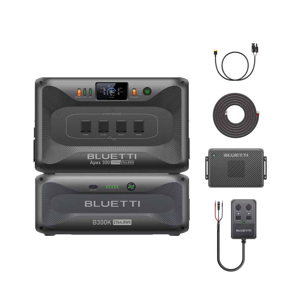 Apex 300 + BLUETTI Charger 2 + B300K + Charger 2 DC Hub | ソーラー充電ケーブル付き