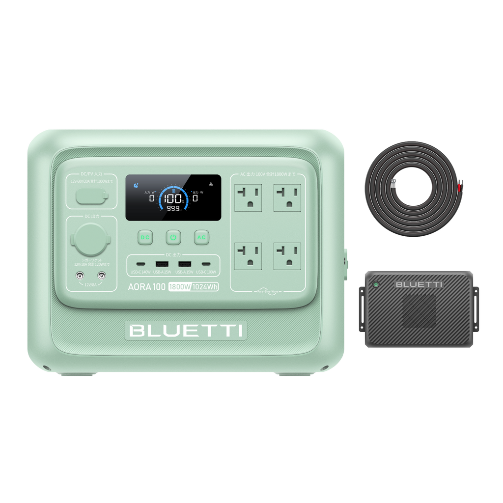 BLUETTI ポータブル電源 AORA 100 V2 +Charger 2 | ミントグリーン